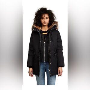 Authentic Mackage Marla Black Winter Down Parka with Fur Hood, size small